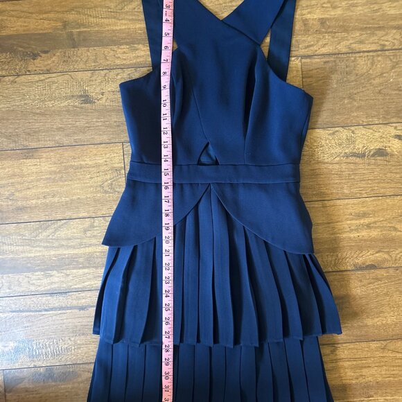 BCBG navy blue cross formal mini dress, size 2, wedding guest - Picture 4 of 5